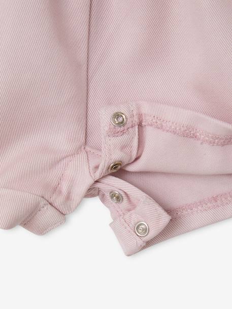 Short cotton and lyocell dungarees for babies lilac - vertbaudet enfant 