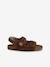 Leather Hook-&-Loop Sandals for Children camel - vertbaudet enfant 
