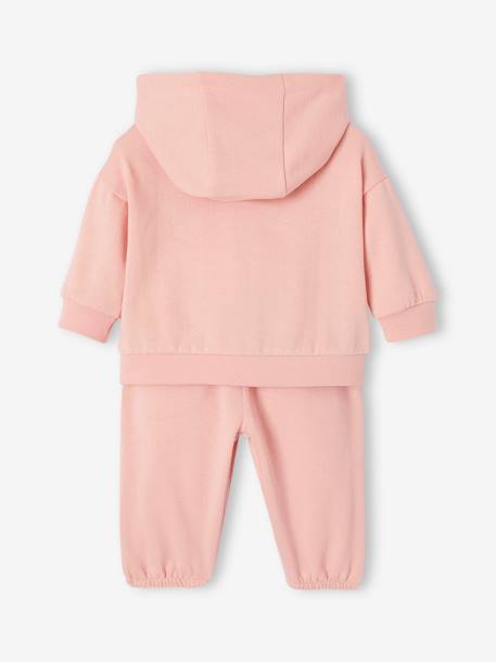 Sports Combo: Zipped Hoodie & Bottoms, for Babies pale pink - vertbaudet enfant 