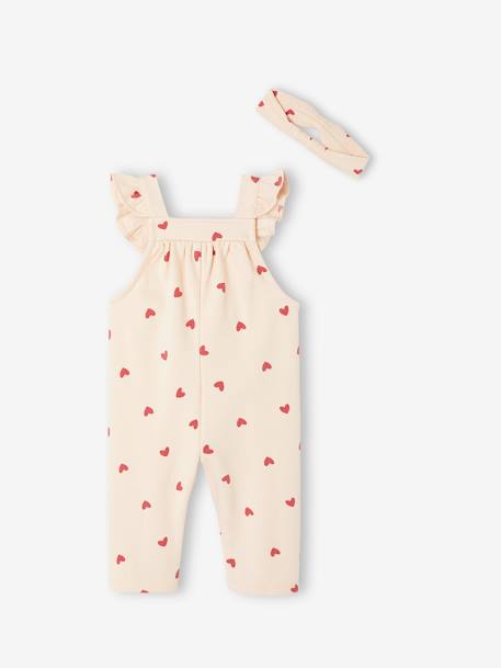 Salopette bébé fille molleton + bandeau écru+vanille - vertbaudet enfant 
