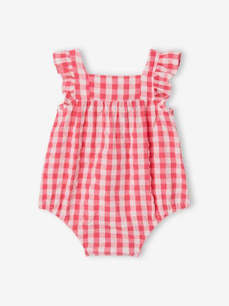 Sleeveless gingham sleepsuit raspberry pink - vertbaudet enfant 