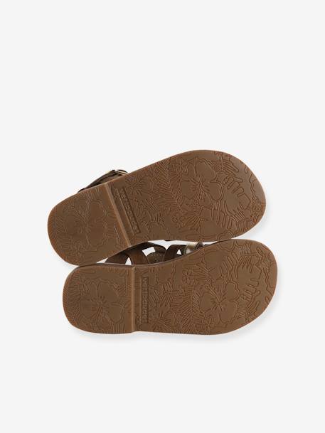 Multi-Strap Leather Sandals for Girls, Designed for Autonomy 6510+caramel+multicoloured - vertbaudet enfant 