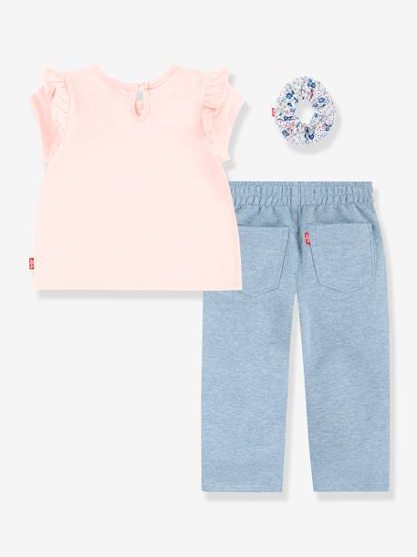 Set Top + bermuda shorts + Ruffle hair scrunchie LEVI'S® rose - vertbaudet enfant 