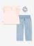 Set Top + bermuda shorts + Ruffle hair scrunchie LEVI'S® rose - vertbaudet enfant 