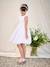 Dual Fabric Occasion Wear Dress in Broderie Anglaise & Tulle, for Girls white - vertbaudet enfant 