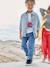 Baskets en cuir enfant blanc+marine - vertbaudet enfant 