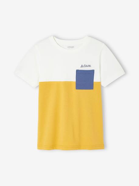 T-shirt garçon coloblock manches courtes ardoise+menthe+ocre+orange+vert anglais - vertbaudet enfant 
