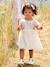 Short Sleeve Dress with Button-Up & Sequins at the Back white - vertbaudet enfant 