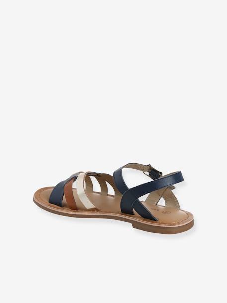 Fancy Leather Sandals for Children set blue - vertbaudet enfant 