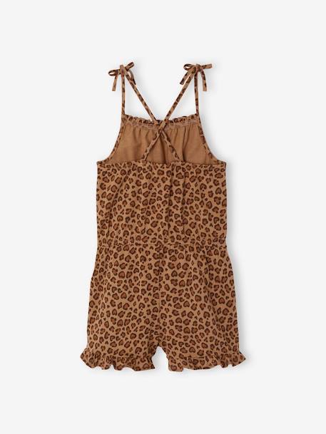Printed Strappy Playsuit for Girls beige - vertbaudet enfant 