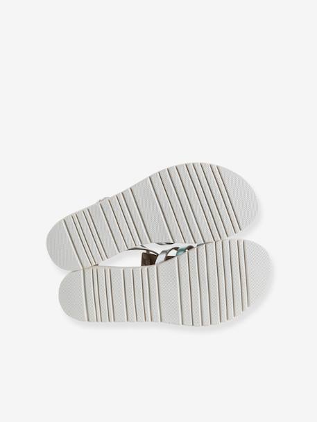 Leather Gladiator-Style Multi-Strap Sandals for Children silver - vertbaudet enfant 