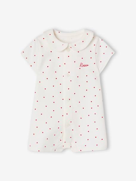 Combinaison fleurie naissance personnalisable blanc imprimé+écru - vertbaudet enfant 