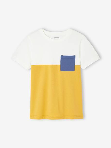 T-shirt garçon coloblock manches courtes ardoise+menthe+ocre+orange+vert anglais - vertbaudet enfant 