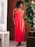 Long Cotton Gauze Dress for Maternity pomegranate - vertbaudet enfant 