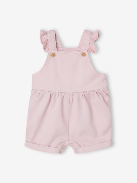 Short cotton and lyocell dungarees for babies lilac - vertbaudet enfant 