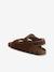 Leather Hook-&-Loop Sandals for Children, Designed for Autonomy camel - vertbaudet enfant 