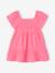 Smocked Dress in Cotton Gauze for Babies rosy apricot+sweet pink - vertbaudet enfant 