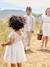 Short Sleeve Dress with Button-Up & Sequins at the Back white - vertbaudet enfant 