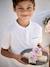 Boy's Mao collar polo shirt ecru+navy blue+sky blue - vertbaudet enfant 