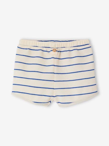 Honeycomb sleepsuit set, T-shirt and shorts ecru - vertbaudet enfant 