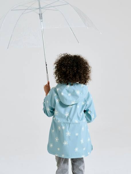 Hooded Raincoat with Magical Motifs for Girls GREEN MEDIUM ALL OVER PRINTED+rose+sky blue - vertbaudet enfant 