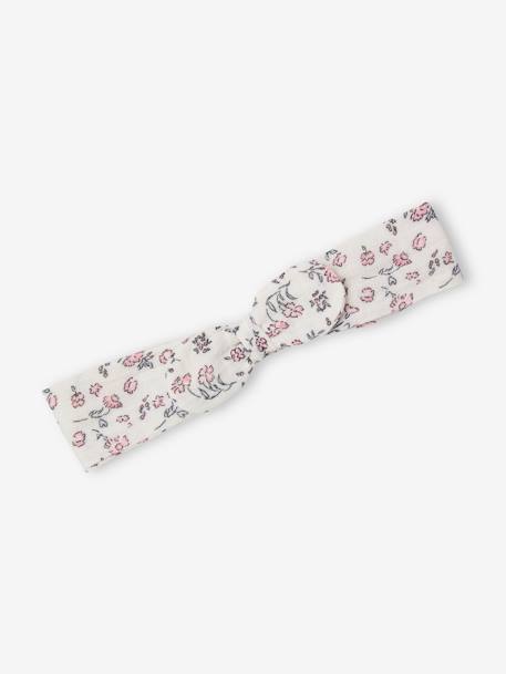 Bloomer and headband set with floral print ecru - vertbaudet enfant 