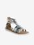 Leather Gladiator-Style Multi-Strap Sandals for Children silver - vertbaudet enfant 