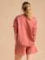 Ensemble grossesse 'Cool Mom' sweat et short en molleton terracotta - vertbaudet enfant 