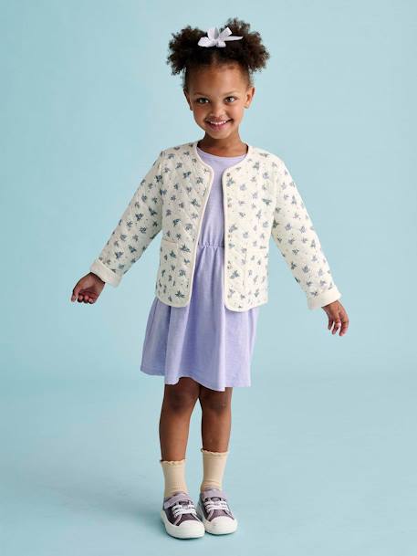 Printed Quilted Jacket & Dress Set for Girls rose+violet - vertbaudet enfant 