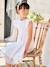 Dual Fabric Occasion Wear Dress in Broderie Anglaise & Tulle, for Girls white - vertbaudet enfant 