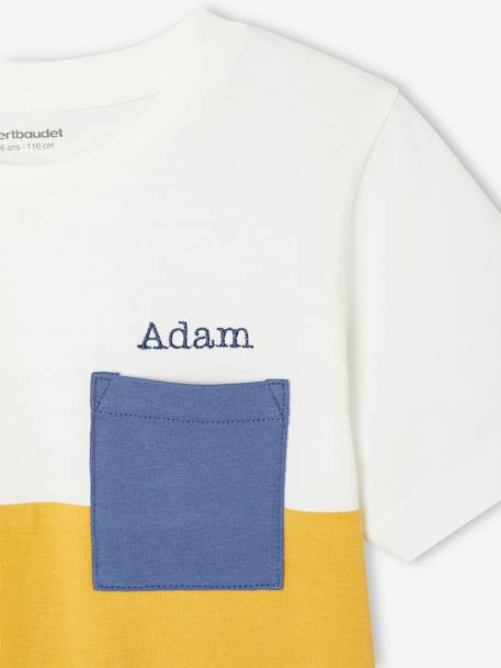 T-shirt garçon coloblock manches courtes ardoise+menthe+ocre+orange+vert anglais - vertbaudet enfant 