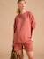 Cool Mom' Sweatshirt & Fleece Shorts Set for Maternity terracotta - vertbaudet enfant 