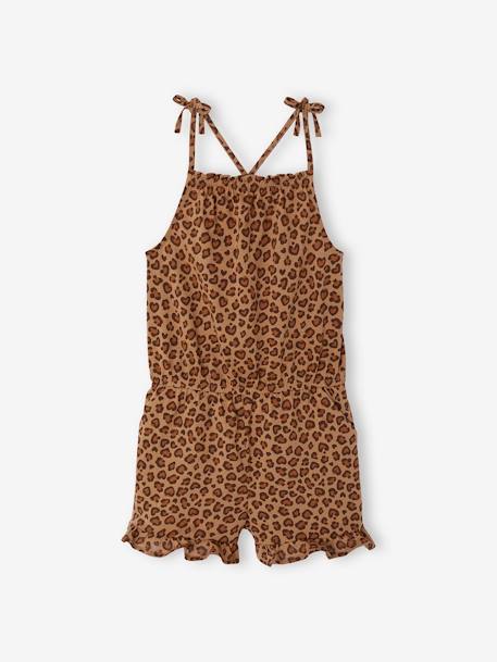 Printed Strappy Playsuit for Girls beige - vertbaudet enfant 