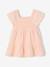 Smocked Dress in Cotton Gauze for Babies rosy apricot+sweet pink - vertbaudet enfant 