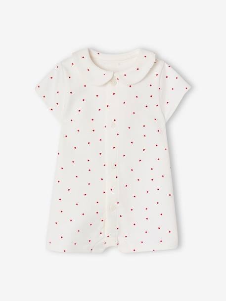 Combinaison fleurie naissance personnalisable blanc imprimé+écru - vertbaudet enfant 