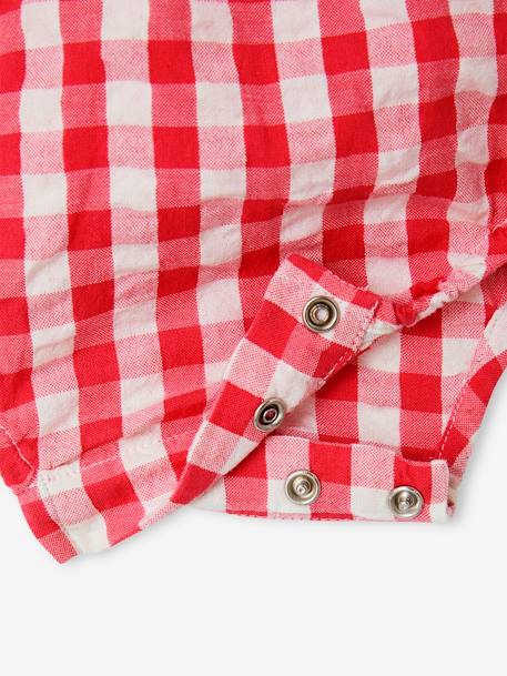 Sleeveless gingham sleepsuit raspberry pink - vertbaudet enfant 