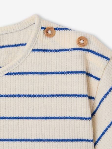 Ensemble naissance nid d'abeille tee-shirt et short écru - vertbaudet enfant 