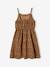 Robe à bretelles fille en gaze de coton beige+corail+sable+vert émeraude - vertbaudet enfant 