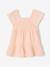 Smocked Dress in Cotton Gauze for Babies rosy apricot+sweet pink - vertbaudet enfant 