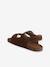 Leather Hook-&-Loop Sandals for Children camel - vertbaudet enfant 
