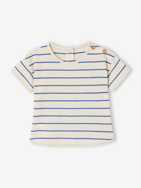 Ensemble naissance nid d'abeille tee-shirt et short écru - vertbaudet enfant 