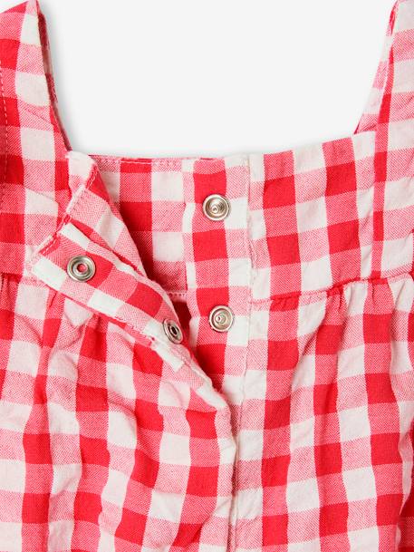 Sleeveless gingham sleepsuit raspberry pink - vertbaudet enfant 