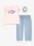 Set Top + bermuda shorts + Ruffle hair scrunchie LEVI'S® rose - vertbaudet enfant 