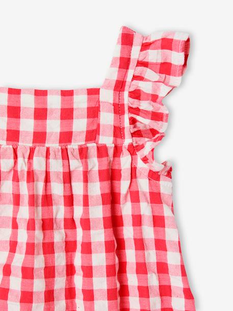 Sleeveless gingham sleepsuit raspberry pink - vertbaudet enfant 