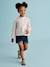 Chemise file gaze de coton imprimée personnalisable blanc imprimé+écru+rose pâle - vertbaudet enfant 