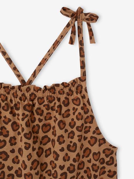 Printed Strappy Playsuit for Girls beige - vertbaudet enfant 