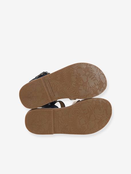 Pair of Fancy Strappy Leather Sandals for Children, Designed for Autonomy set blue - vertbaudet enfant 