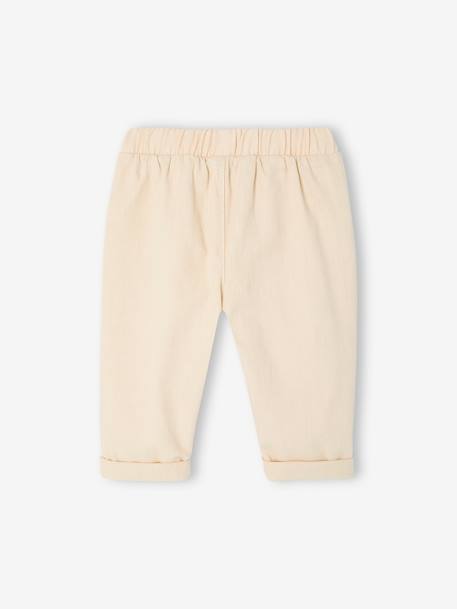 Trousers with Elasticated Waistband for Babies caramel+vanilla - vertbaudet enfant 