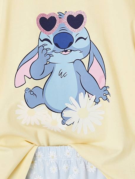 Ensemble tee-shirt + cycliste Disney Stitch jaune pastel - vertbaudet enfant 