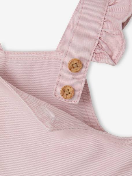 Short cotton and lyocell dungarees for babies lilac - vertbaudet enfant 